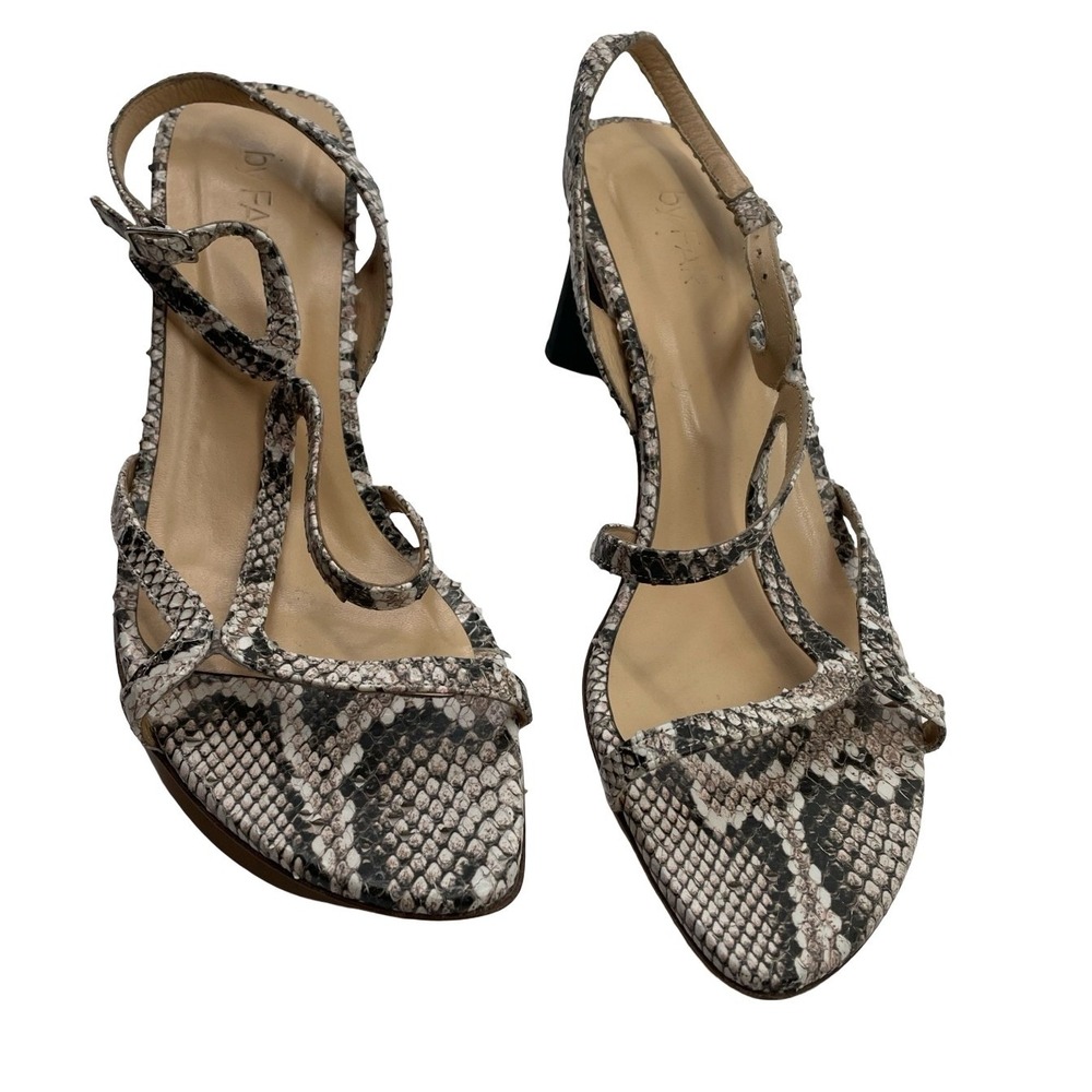 by FAR Women Sandals Slingback Snakeskin Print Leather 40